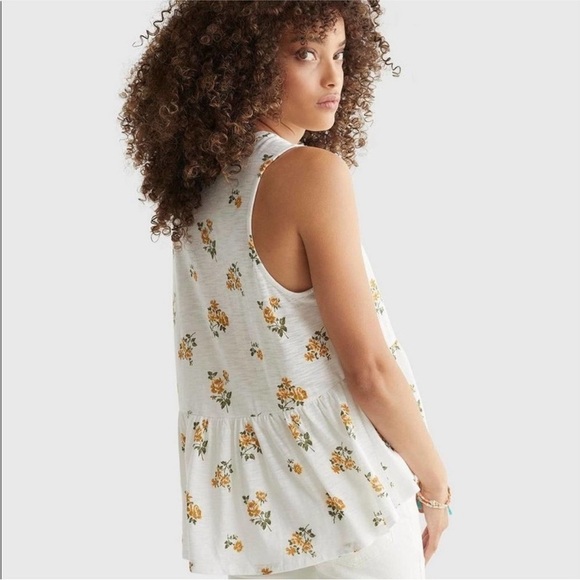 LUCKY BRAND Sleeveless Peplum Floral Tank Top – Size Small - Picture 6 of 16